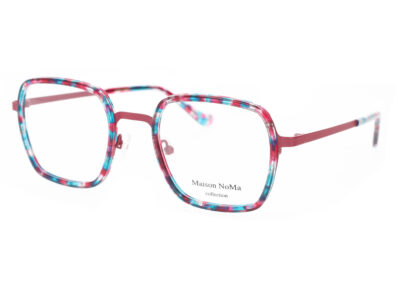 MN 7521 - C2 - Rouge cerise - Nuancée turquoise et framboise