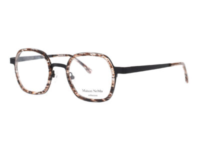 MN 6704 - C1 - Cristal motif marron & noir - Noir mat