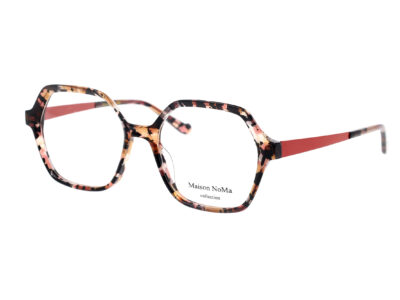 MN 7612 - C2 - Nuancé abricot rose & éclats noirs - Rouge terracotta